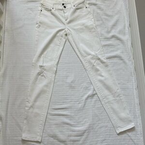 Victoria Secret Mid Rise Siren White Distressed Jeans